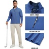 image:imageM MAELREG Quarter Zip Golf Pullover Men Dry Fit Long Sleeve Performance Wicking 14 Zip Full Print Pullover Mens SweatshirtCobalt Wave