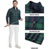 image:imageM MAELREG Quarter Zip Golf Pullover Men Dry Fit Long Sleeve Performance Wicking 14 Zip Full Print Pullover Mens SweatshirtDark Plaid