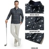 image:imageM MAELREG Quarter Zip Golf Pullover Men Dry Fit Long Sleeve Performance Wicking 14 Zip Full Print Pullover Mens SweatshirtGrey Houndstooth