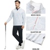 image:imageM MAELREG Quarter Zip Golf Pullover Men Dry Fit Long Sleeve Performance Wicking 14 Zip Full Print Pullover Mens SweatshirtGrey Irregular Shape