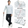 image:imageM MAELREG Quarter Zip Golf Pullover Men Dry Fit Long Sleeve Performance Wicking 14 Zip Full Print Pullover Mens SweatshirtLight Grey Camo