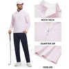 image:imageM MAELREG Quarter Zip Golf Pullover Men Dry Fit Long Sleeve Performance Wicking 14 Zip Full Print Pullover Mens SweatshirtPink Artichoke
