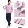 image:imageM MAELREG Quarter Zip Golf Pullover Men Dry Fit Long Sleeve Performance Wicking 14 Zip Full Print Pullover Mens SweatshirtPink Small Fish