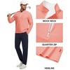 image:imageM MAELREG Quarter Zip Golf Pullover Men Dry Fit Long Sleeve Performance Wicking 14 Zip Full Print Pullover Mens SweatshirtRed Line