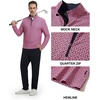 image:imageM MAELREG Quarter Zip Golf Pullover Men Dry Fit Long Sleeve Performance Wicking 14 Zip Full Print Pullover Mens SweatshirtRed Navy Flower