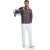image:imageM MAELREG Quarter Zip Golf Pullover Men Dry Fit Long Sleeve Performance Wicking 14 Zip Full Print Pullover Mens SweatshirtRedBlack Check
