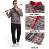 image:imageM MAELREG Quarter Zip Golf Pullover Men Dry Fit Long Sleeve Performance Wicking 14 Zip Full Print Pullover Mens SweatshirtRedBlackWhite Plaid