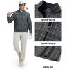 image:imageM MAELREG Quarter Zip Golf Pullover Men Dry Fit Long Sleeve Performance Wicking 14 Zip Full Print Pullover Mens SweatshirtRetro BlackRed Plaid