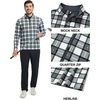 image:imageM MAELREG Quarter Zip Golf Pullover Men Dry Fit Long Sleeve Performance Wicking 14 Zip Full Print Pullover Mens SweatshirtRetro Grey Plaid