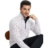 image:imageM MAELREG Quarter Zip Golf Pullover Men Dry Fit Long Sleeve Performance Wicking 14 Zip Full Print Pullover Mens SweatshirtWhite Polka Dots