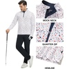 image:imageM MAELREG Quarter Zip Golf Pullover Men Dry Fit Long Sleeve Performance Wicking 14 Zip Full Print Pullover Mens SweatshirtWhite Polka Dots