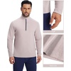 image:imageM MAELREG Quarter Zip Pullover Men Stretch Performance Mock Neck Moisture Wicking Golf 14 Zip Pullover Mens SweatshirtKhaki
