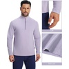 image:imageM MAELREG Quarter Zip Pullover Men Stretch Performance Mock Neck Moisture Wicking Golf 14 Zip Pullover Mens SweatshirtLavender