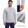 image:imageM MAELREG Quarter Zip Pullover Men Stretch Performance Mock Neck Moisture Wicking Golf 14 Zip Pullover Mens SweatshirtLight Grey