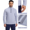 image:imageM MAELREG Quarter Zip Pullover Men Stretch Performance Mock Neck Moisture Wicking Golf 14 Zip Pullover Mens SweatshirtSky Blue
