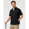 image:imageM MAELREG Short Sleeve Golf Jackets for Men with Full Zipper Lightweight UPF50 Hiking Vests For Men with Button PocketsBlack