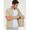 image:imageM MAELREG Short Sleeve Golf Jackets for Men with Full Zipper Lightweight UPF50 Hiking Vests For Men with Button PocketsKhaki