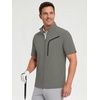 image:imageM MAELREG Short Sleeve Golf Jackets for Men with Full Zipper Lightweight UPF50 Hiking Vests For Men with Button PocketsKhaki Grey