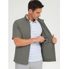 image:imageM MAELREG Short Sleeve Golf Jackets for Men with Full Zipper Lightweight UPF50 Hiking Vests For Men with Button PocketsKhaki Grey