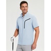 image:imageM MAELREG Short Sleeve Golf Jackets for Men with Full Zipper Lightweight UPF50 Hiking Vests For Men with Button PocketsLight Blue