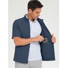 image:imageM MAELREG Short Sleeve Golf Jackets for Men with Full Zipper Lightweight UPF50 Hiking Vests For Men with Button PocketsMisty Blue