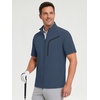 image:imageM MAELREG Short Sleeve Golf Jackets for Men with Full Zipper Lightweight UPF50 Hiking Vests For Men with Button PocketsMisty Blue