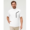 image:imageM MAELREG Short Sleeve Golf Jackets for Men with Full Zipper Lightweight UPF50 Hiking Vests For Men with Button PocketsWhite