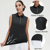 image:imageM MAELREG Womens Golf Polo Shirts Sleeveless 4 Buttons with Collar Tennis Tops Pickleball Shirts UV Protection Quick DryBlack