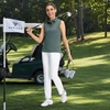 image:imageM MAELREG Womens Golf Polo Shirts Sleeveless 4 Buttons with Collar Tennis Tops Pickleball Shirts UV Protection Quick DryDusty Blue