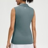 image:imageM MAELREG Womens Golf Polo Shirts Sleeveless 4 Buttons with Collar Tennis Tops Pickleball Shirts UV Protection Quick DryDusty Blue
