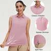 image:imageM MAELREG Womens Golf Polo Shirts Sleeveless 4 Buttons with Collar Tennis Tops Pickleball Shirts UV Protection Quick DryLavender