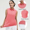 image:imageM MAELREG Womens Golf Polo Shirts Sleeveless 4 Buttons with Collar Tennis Tops Pickleball Shirts UV Protection Quick DryPink