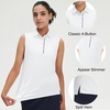 image:imageM MAELREG Womens Golf Polo Shirts Sleeveless 4 Buttons with Collar Tennis Tops Pickleball Shirts UV Protection Quick DryWhite