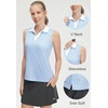 image:imageM MAELREG Womens Polo Shirts Short Sleeve VNeck Collared Golf Tennis Shirt Moisture Wicking Tank Top Womens Golf ShirtsBlue Plaid