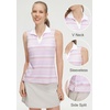 image:imageM MAELREG Womens Polo Shirts Short Sleeve VNeck Collared Golf Tennis Shirt Moisture Wicking Tank Top Womens Golf ShirtsPink Purple Stripes