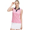 image:imageM MAELREG Womens Polo Shirts Short Sleeve VNeck Collared Golf Tennis Shirt Moisture Wicking Tank Top Womens Golf ShirtsPink White Florals