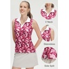 image:imageM MAELREG Womens Polo Shirts Short Sleeve VNeck Collared Golf Tennis Shirt Moisture Wicking Tank Top Womens Golf ShirtsRed Splatter