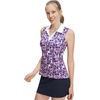 image:imageM MAELREG Womens Polo Shirts Short Sleeve VNeck Collared Golf Tennis Shirt Moisture Wicking Tank Top Womens Golf ShirtsRose Red Florals