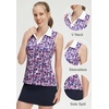 image:imageM MAELREG Womens Polo Shirts Short Sleeve VNeck Collared Golf Tennis Shirt Moisture Wicking Tank Top Womens Golf ShirtsRose Red Florals