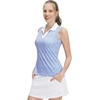 image:imageM MAELREG Womens Polo Shirts Short Sleeve VNeck Collared Golf Tennis Shirt Moisture Wicking Tank Top Womens Golf ShirtsWhite Blue Stripes