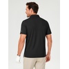 image:imageMens Polo Shirts Short Sleeve Jacquard Casual Nylon Blend Solid Stylish Dry Fit Performance Collared Golf Polo Shirts for MenBlack