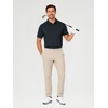 image:imageMens Polo Shirts Short Sleeve Jacquard Casual Nylon Blend Solid Stylish Dry Fit Performance Collared Golf Polo Shirts for MenDark Gray