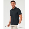 image:imageMens Polo Shirts Short Sleeve Jacquard Casual Nylon Blend Solid Stylish Dry Fit Performance Collared Golf Polo Shirts for MenDark Gray