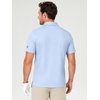 image:imageMens Polo Shirts Short Sleeve Jacquard Casual Nylon Blend Solid Stylish Dry Fit Performance Collared Golf Polo Shirts for MenLight Blue