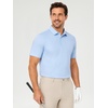 image:imageMens Polo Shirts Short Sleeve Jacquard Casual Nylon Blend Solid Stylish Dry Fit Performance Collared Golf Polo Shirts for MenLight Blue
