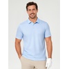 image:imageMens Polo Shirts Short Sleeve Jacquard Casual Nylon Blend Solid Stylish Dry Fit Performance Collared Golf Polo Shirts for MenLight Blue