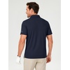 image:imageMens Polo Shirts Short Sleeve Jacquard Casual Nylon Blend Solid Stylish Dry Fit Performance Collared Golf Polo Shirts for MenNavy