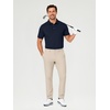 image:imageMens Polo Shirts Short Sleeve Jacquard Casual Nylon Blend Solid Stylish Dry Fit Performance Collared Golf Polo Shirts for MenNavy