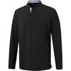 image:imageM MAELREG Mens Golf Shirts Collarless Performance Long Sleeve Henley PolosBlack
