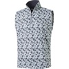 image:imageM MAELREG Mens Print Golf Vest Quarter Zip Sleeveless 14 Zip PulloverBlack Grey Leaf1